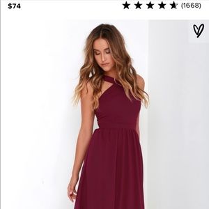 Burgundy lulu’s long bridesmaid/semi formal dress